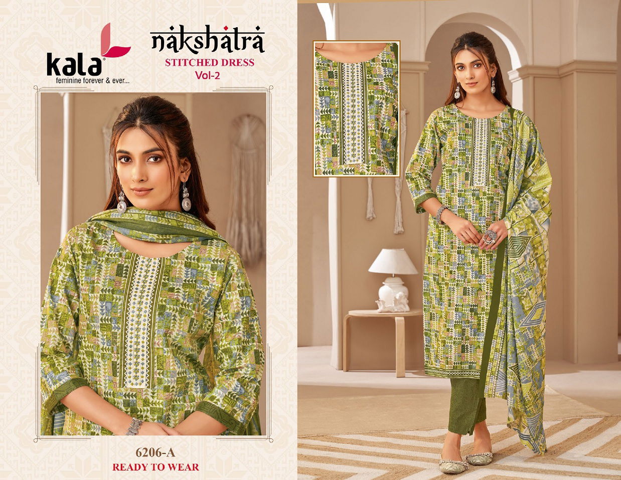 Nakshatra Vol 2 By Kala Printed Cotton Kurti With Bottom Dupatta Wholesalers In Delhi
